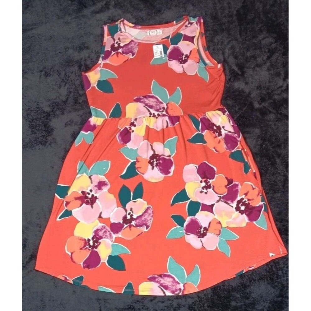 NWT! Maurices 24/7 Sleeveless Mini Dress M Floral Pockets Boho Summer Travel